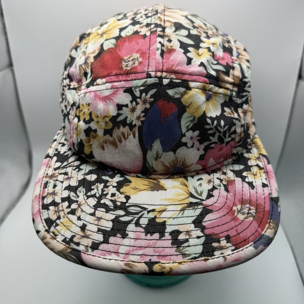 Vintage Hat Club Floral Baseball Cap With Leather Adjustment Strap